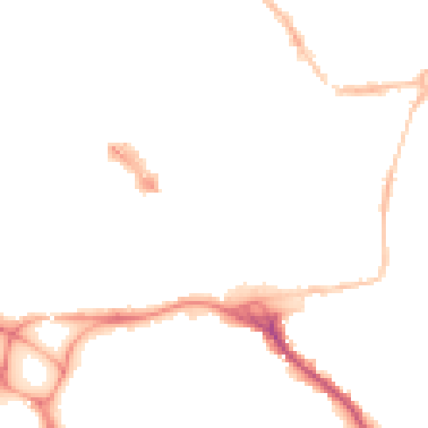 Night-time road noise heatmap for EX1 1JS