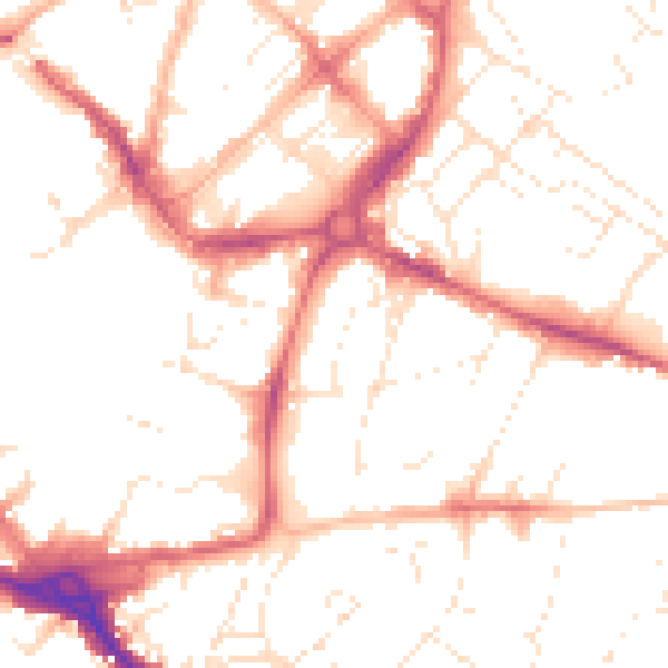 Daytime road noise heatmap for EX1 1SB