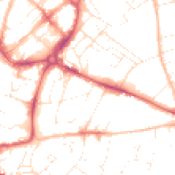 Daytime road noise heatmap for EX1 1SX