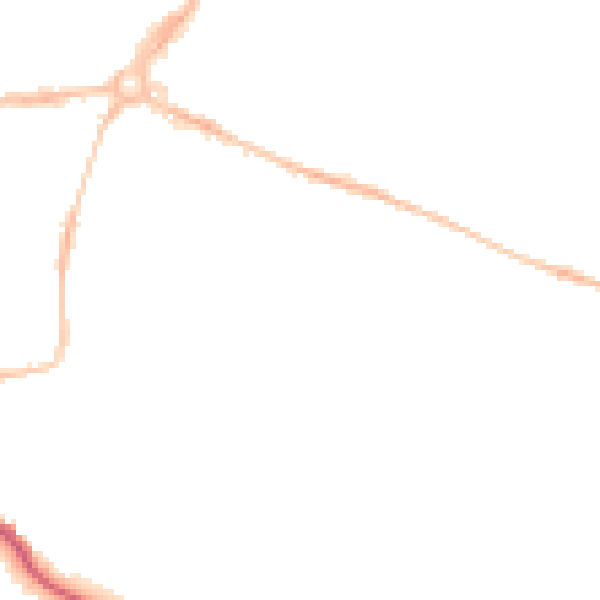 Night-time road noise heatmap for EX1 1TQ