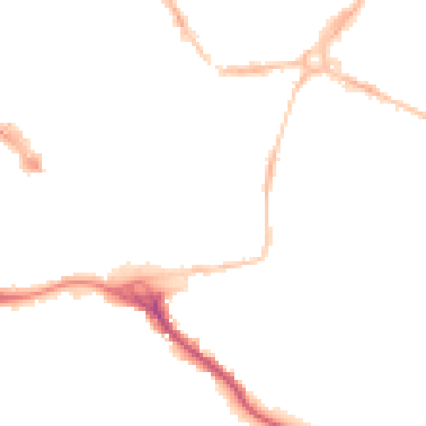 Night-time road noise heatmap for EX1 1UG