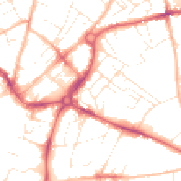 Daytime road noise heatmap for EX1 2AX