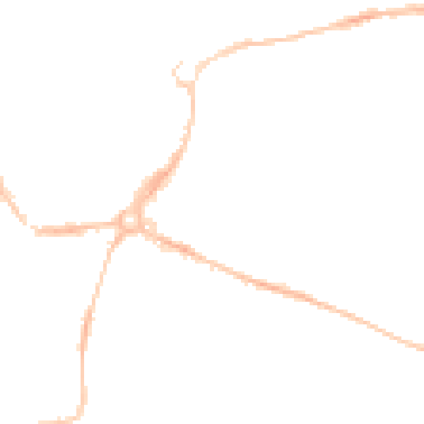 Night-time road noise heatmap for EX1 2BS