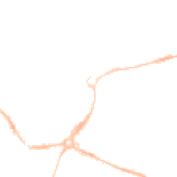 Night-time road noise heatmap for EX1 2DE