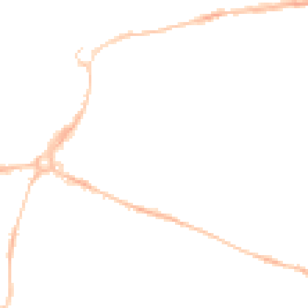 Night-time road noise heatmap for EX1 2EW