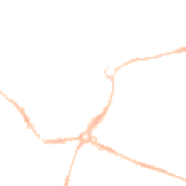 Night-time road noise heatmap for EX1 2FH
