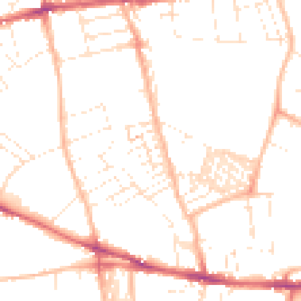 Daytime road noise heatmap for EX1 2PH