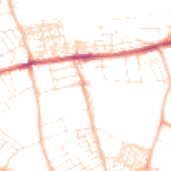 Daytime road noise heatmap for EX1 2PX