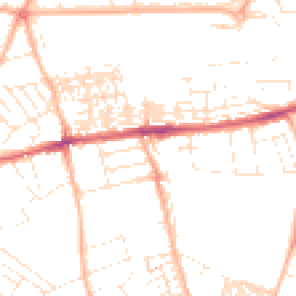 Daytime road noise heatmap for EX1 2QB