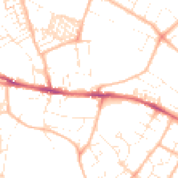 Daytime road noise heatmap for EX1 2QG