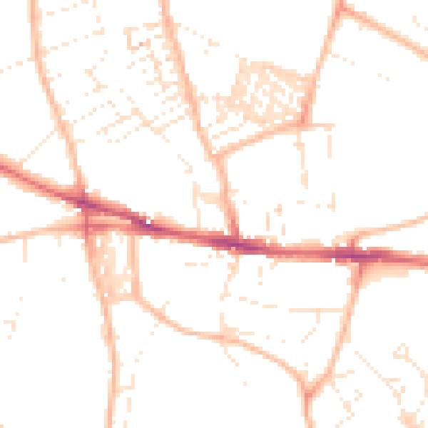 Daytime road noise heatmap for EX1 2QH