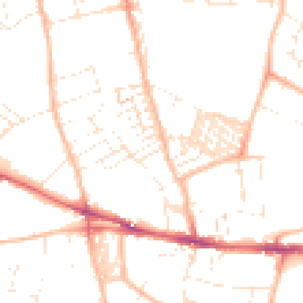 Daytime road noise heatmap for EX1 2QY