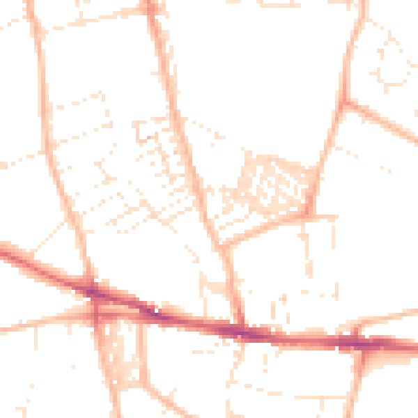 Daytime road noise heatmap for EX1 2RB