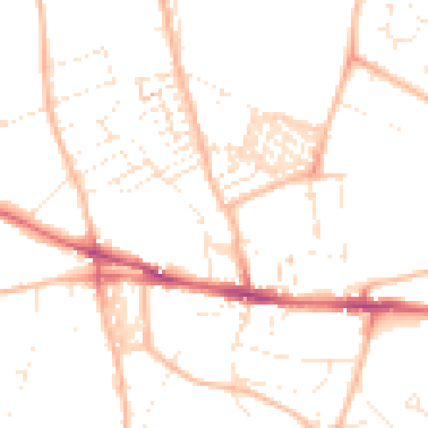 Daytime road noise heatmap for EX1 2RD