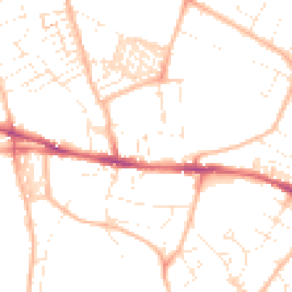 Daytime road noise heatmap for EX1 2RL