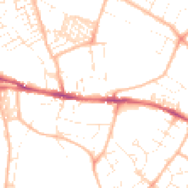 Daytime road noise heatmap for EX1 2RN
