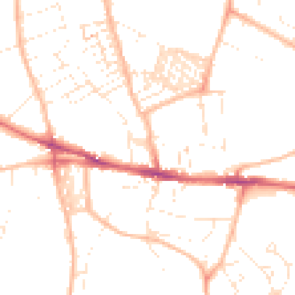 Daytime road noise heatmap for EX1 2RQ