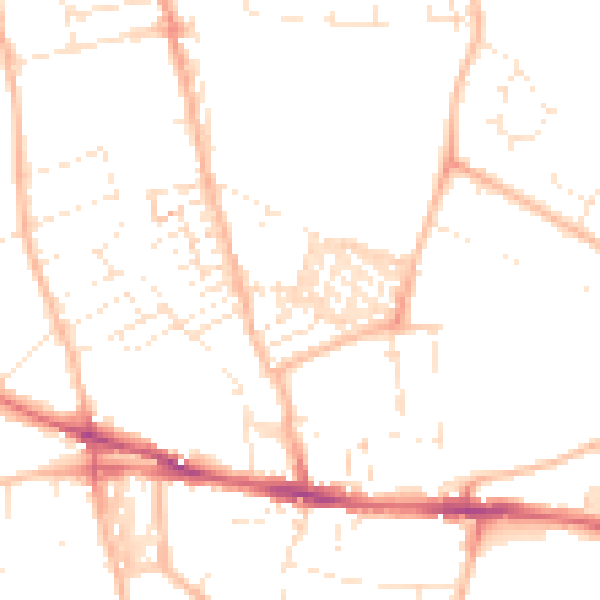 Daytime road noise heatmap for EX1 2SS