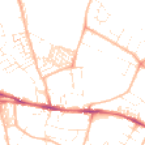Daytime road noise heatmap for EX1 2TQ