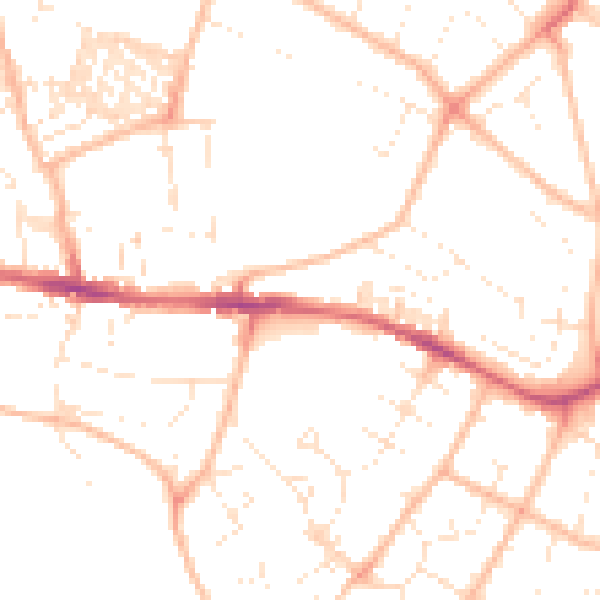 Daytime road noise heatmap for EX1 3BR