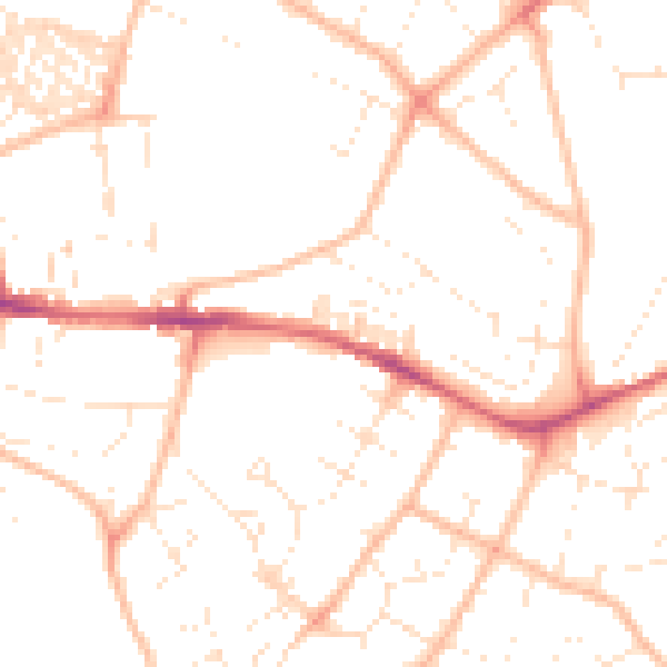 Daytime road noise heatmap for EX1 3BS