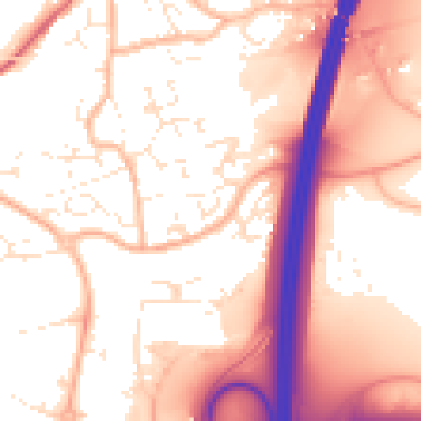 Daytime road noise heatmap for EX1 3FJ