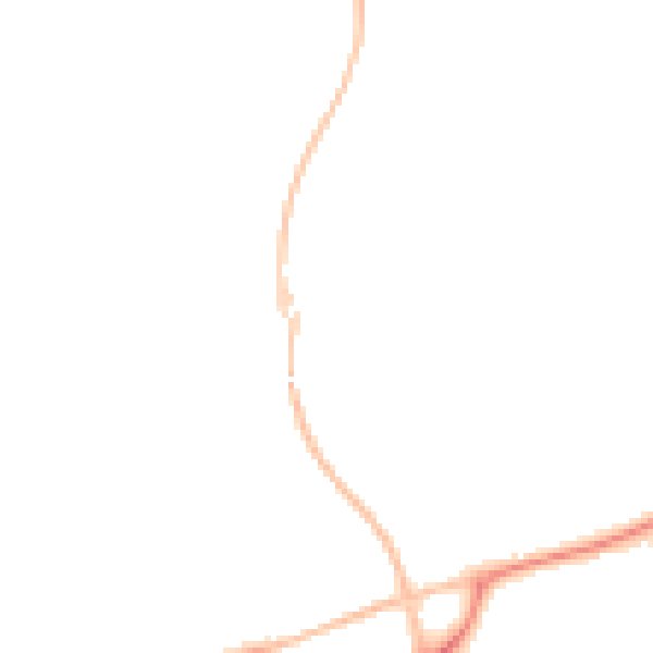 Night-time road noise heatmap for EX1 3FU