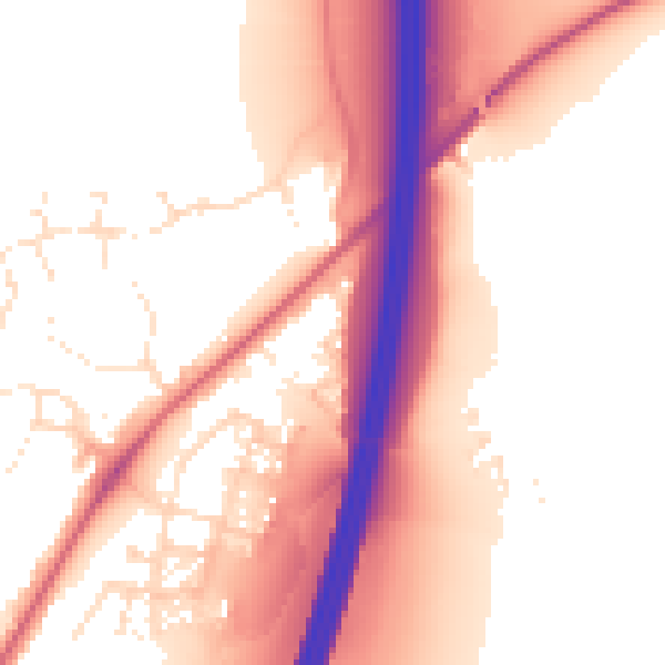 Daytime road noise heatmap for EX1 3GN