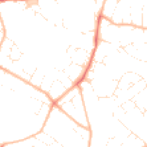 Daytime road noise heatmap for EX1 3JZ