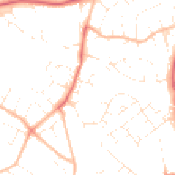 Daytime road noise heatmap for EX1 3LD