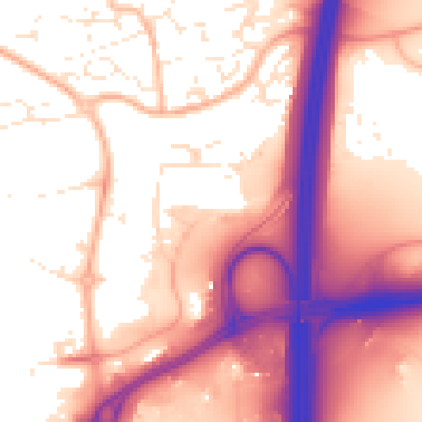Daytime road noise heatmap for EX1 3LH