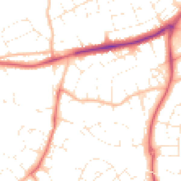 Daytime road noise heatmap for EX1 3LR