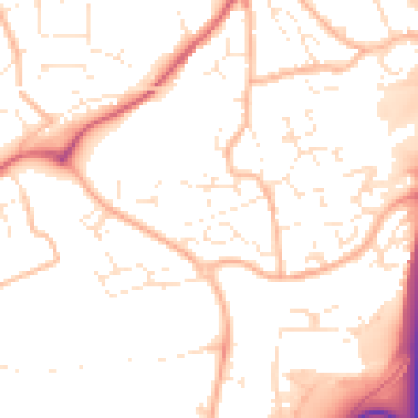 Daytime road noise heatmap for EX1 3QP