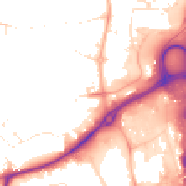 Daytime road noise heatmap for EX1 3QS