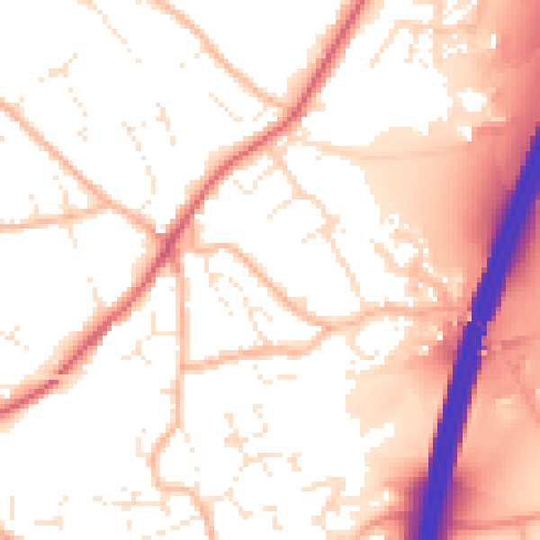 Daytime road noise heatmap for EX1 3SP