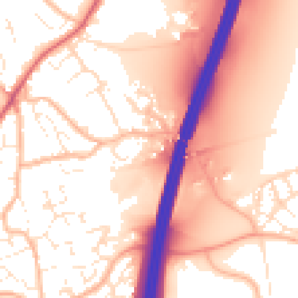 Daytime road noise heatmap for EX1 3TD