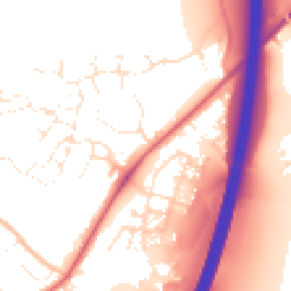 Daytime road noise heatmap for EX1 3TJ