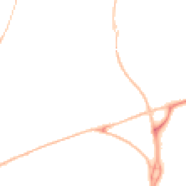 Night-time road noise heatmap for EX1 3WA