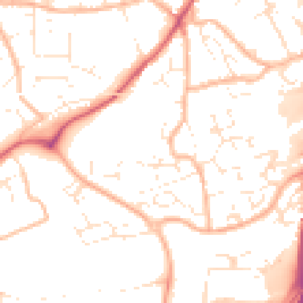 Daytime road noise heatmap for EX1 3XA
