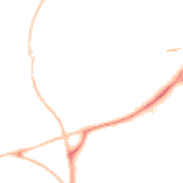 Night-time road noise heatmap for EX1 3XD