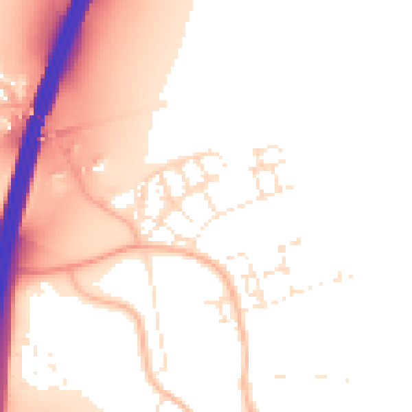 Daytime road noise heatmap for EX1 3XL