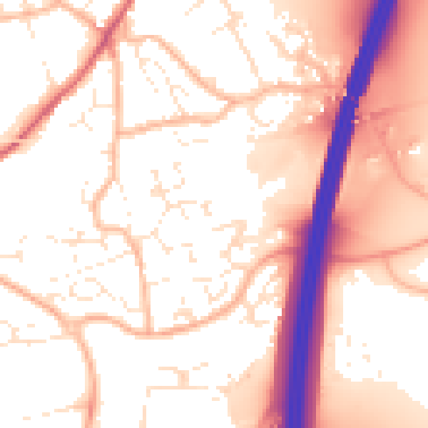 Daytime road noise heatmap for EX1 3XR