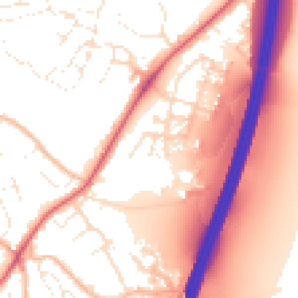 Daytime road noise heatmap for EX1 3YU