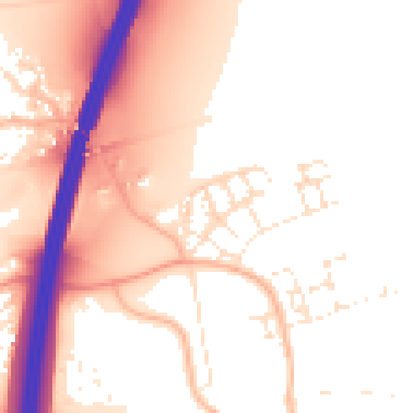 Daytime road noise heatmap for EX1 3ZB
