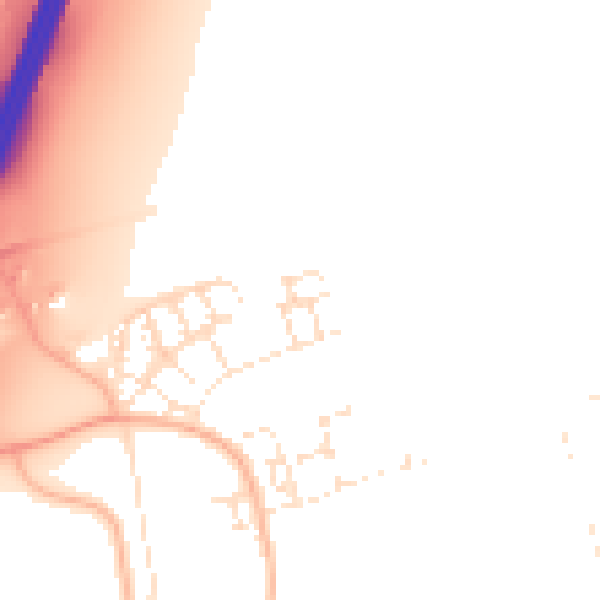Daytime road noise heatmap for EX1 3ZP