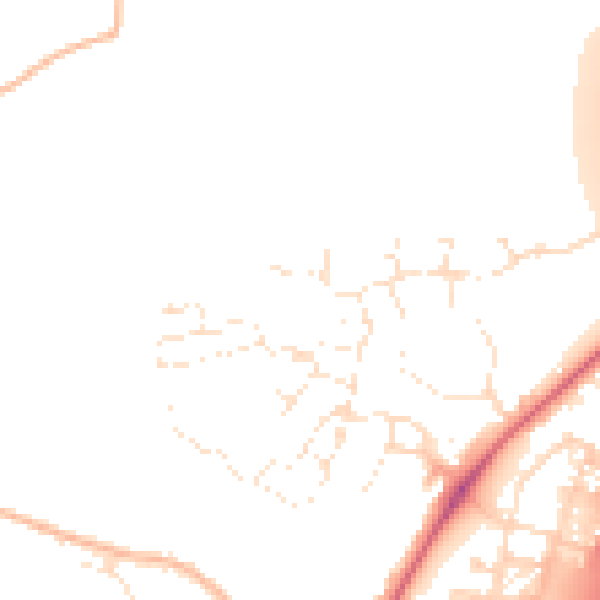 Daytime road noise heatmap for EX1 4AA