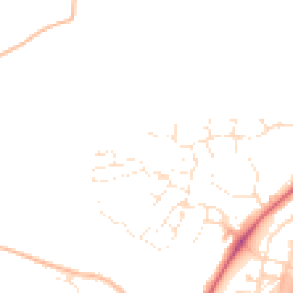 Daytime road noise heatmap for EX1 4AB