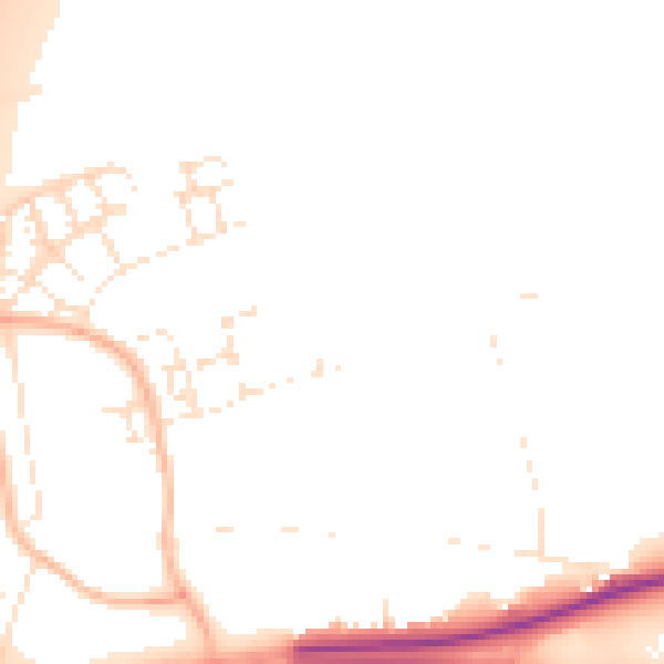 Daytime road noise heatmap for EX1 4AR