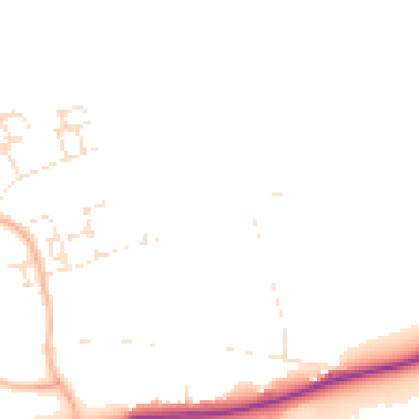 Daytime road noise heatmap for EX1 4AS