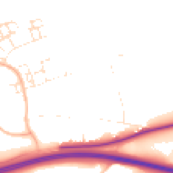 Daytime road noise heatmap for EX1 4AW